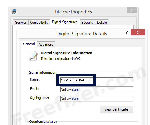 Screenshot of the CSR India Pvt Ltd certificate